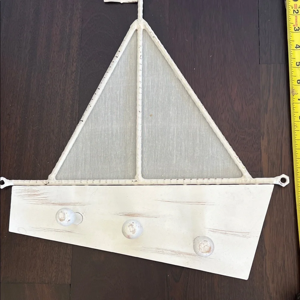 White Metal Sailboat Wall Decor